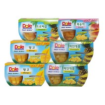 Dole돌 후룻볼, 후룻볼 망고2팩+파인2팩+트로1팩+복숭아1팩, 113g