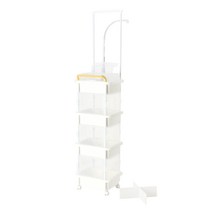 스마일정리함 직사각4단D(탑1개+홀더3세트+모빌대+행거+칸막이1세트), 화이트