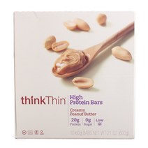 씽크씬 하이 프로틴 바 크리미 피넛 버터 맛 무설탕, 60g, 10개입