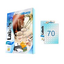[올바른] 투명방수라벨 (레이저용) -(원형70칸), 70칸, 25매