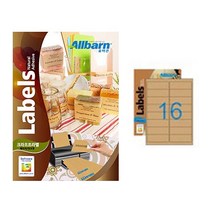 [올바른] 크라프트라벨 (레이저 잉크젯공용) -16칸(2X8), 50매, AL016KR, 50매