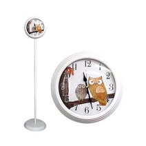 [골든벨시계] p무소음 트윈부엉이 스탠드시계, 화이트