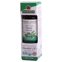 Natures Answer 100% 퓨어 세이지 오가닉 에센셜 오일, 15ml, 1개