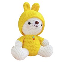 야미돌 토끼모자곰 코바늘 인형 패키지, 옐로우, 1개