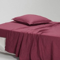 라흐두뜨 BEST 프리워시드 퓨어 린넨 홑이불, grenat red