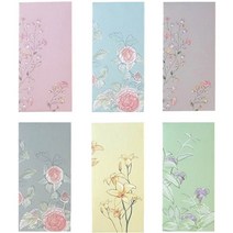 디자인원 멜로우 플라워 용돈봉투 6종, 혼합 색상, 1세트