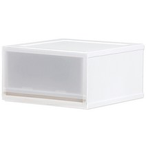 정리대장 어셈블 베이직 서랍장 1단 22cm, 반투명 + 화이트, 1개