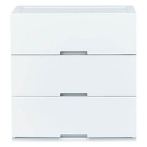 정리대장 어셈블 솔리드 서랍장 와이드 3단 600mm, 화이트, 1개