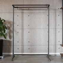 인파이프 H204_15A 파이프 멀티사각행거 W1000xD500xH1500 행거, 파이프:다크그레이