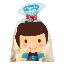 도나앤데코 블리 OPP 포장봉투 블루소년 30p + 빨강리본타이 30p, 1세트