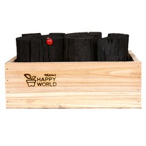 행복한세상 우드박스+숯4kg, 1세트