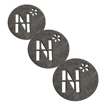 레이저 커팅 펠트컵받침 이니셜 N 3개, 다크그레이