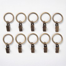 프리스페이스 커튼 집게링 일자형 25mm, 브론즈, 10개입