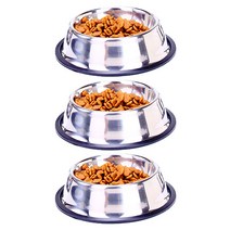 ABM 스텐 반려견 식기 18cm, 3개입
