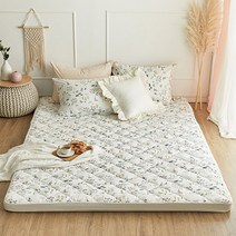 쉬즈홈 오드리 순면 스판 누빔 라텍스커버, 아이보리