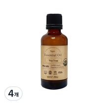 퓨어스 유기농 티트리오일, 50ml, 4개