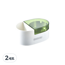 크로닉401 뚜껑 부착형 벽걸이 재떨이 + 스티커, 화이트 + 그린, 2세트
