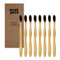 대나무칫솔 미세모 플랫 우드 칫솔, 1개, 8개입