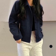 비엔엑스 여성용 카라넥 심플 숏 자켓