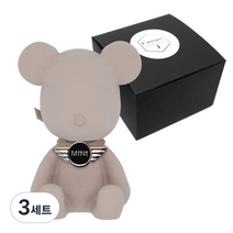 라띠크제이 엠블럼 베어 차량용 방향제 미니쿠퍼 베이지 + 리필 클린코튼 5ml, 3세트