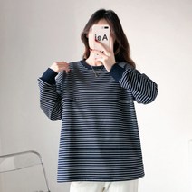 임산부 출산 외출용 스트라이프 긴팔 수유복