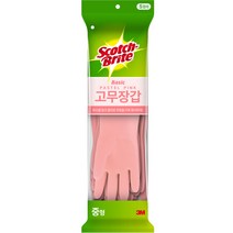 스카치브라이트 고무장갑 중형 5켤레, 파스텔핑크, 1세트