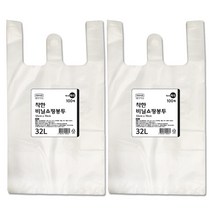 롯데이라이프 착한 비닐쇼핑봉투 백색, 32L, 2개