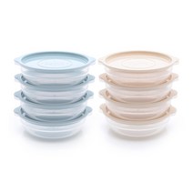 심플쿡앤밥 450ml 스카이블루 4개 + 베이지 4개, 1세트, 심플쿡앤밥용기 8p