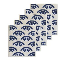 푸르니엘 북유럽 일러스트 행주 블루플라워, 5개