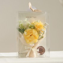 뷰티풀데코센스 조화 데이지 러넌 납골당 성묘 미니 꽃다발, 옐로우