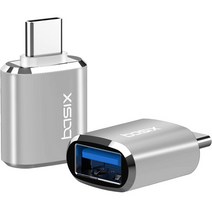 베이식스 C타입 to USB 3.0 변환 OTG 젠더 A30 2p, 메탈 실버