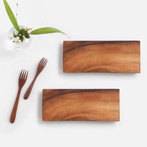 니코트 우드 플레이트 square M 2p 세트, 1세트, 플레이트 2개, 혼합색상