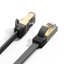 누아트 CAT7 랜선 꼬임방지 칼국수형 초고속 랜케이블 10m, 블랙, 1개