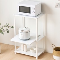조립식 스마트 전자렌지수납장 선반 렌지대 밥솥다이 렌지대 3단, 화이트