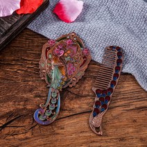 달모아 휴대용 손거울 + 빗, 엔틱 A, 1세트