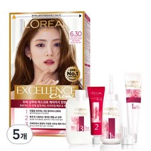 로레알파리 엑셀랑스 크림 염색제, 6.30호 밝은갈색(황금빛), 5개