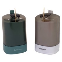 수아송 원터치 이쑤시개통 2종 세트, 화이트, 그린, 화이트 _그린 한 개 놓다 주방 키친