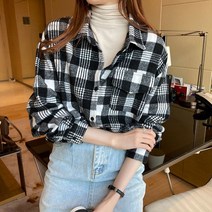 포플러앤씨 멜디아 체크 셔츠 블라우스