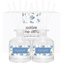 오도르 홈 디퓨저 2개 섬유스틱 10P, 아쿠아시크릿, 250ml