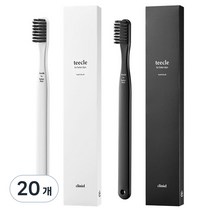 크리니엘 바이오플라스틱 티클 이중미세모 칫솔 브라이트 화이트+차콜 그레이, 20개