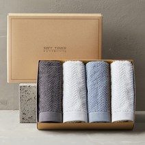 소프트터치 헤링본 호텔수건 170g 40수 코마사 4p + 쇼핑백, 랜덤발송, 1세트