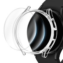 아이몰 갤럭시워치 풀커버 케이스 + 9H 고강도 강화유리 필름 2매, 투명