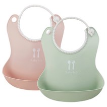 톨스토이 뉴 베이비빕 턱받이 마일드, 핑크,그린, 1세트