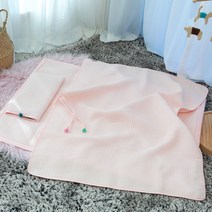 화모 베이비 소프트 3중직 거즈 유아동 침구 2종 세트, 피치핑크