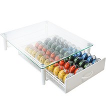 유얼홈 홈카페 버츄오 호환 커피캡슐 강화유리 서랍 보관함 40구, 1개