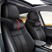 로얄컴포트 차량용 가죽 목쿠션, 스포티레드블랙, 2개
