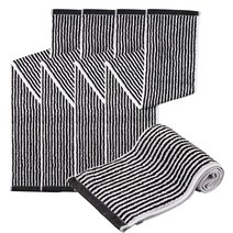 소프트터치 뱀부얀 스트라이프 선염 스포츠타올, 블랙, 5개