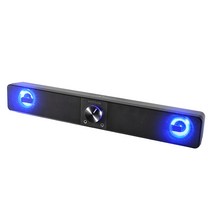 빅트랙 RGB 멀티 컬러 터치 유선 2채널 PC용 가전디지털 게이밍 사운드바 스피커 블랙, SB-02
