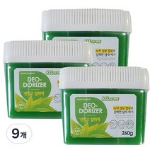 허브스토리 냉장고 탈취제 녹차젤 본품, 160g, 9개