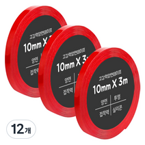다다 고강력 양면테이프 10mm x 3m, 12개